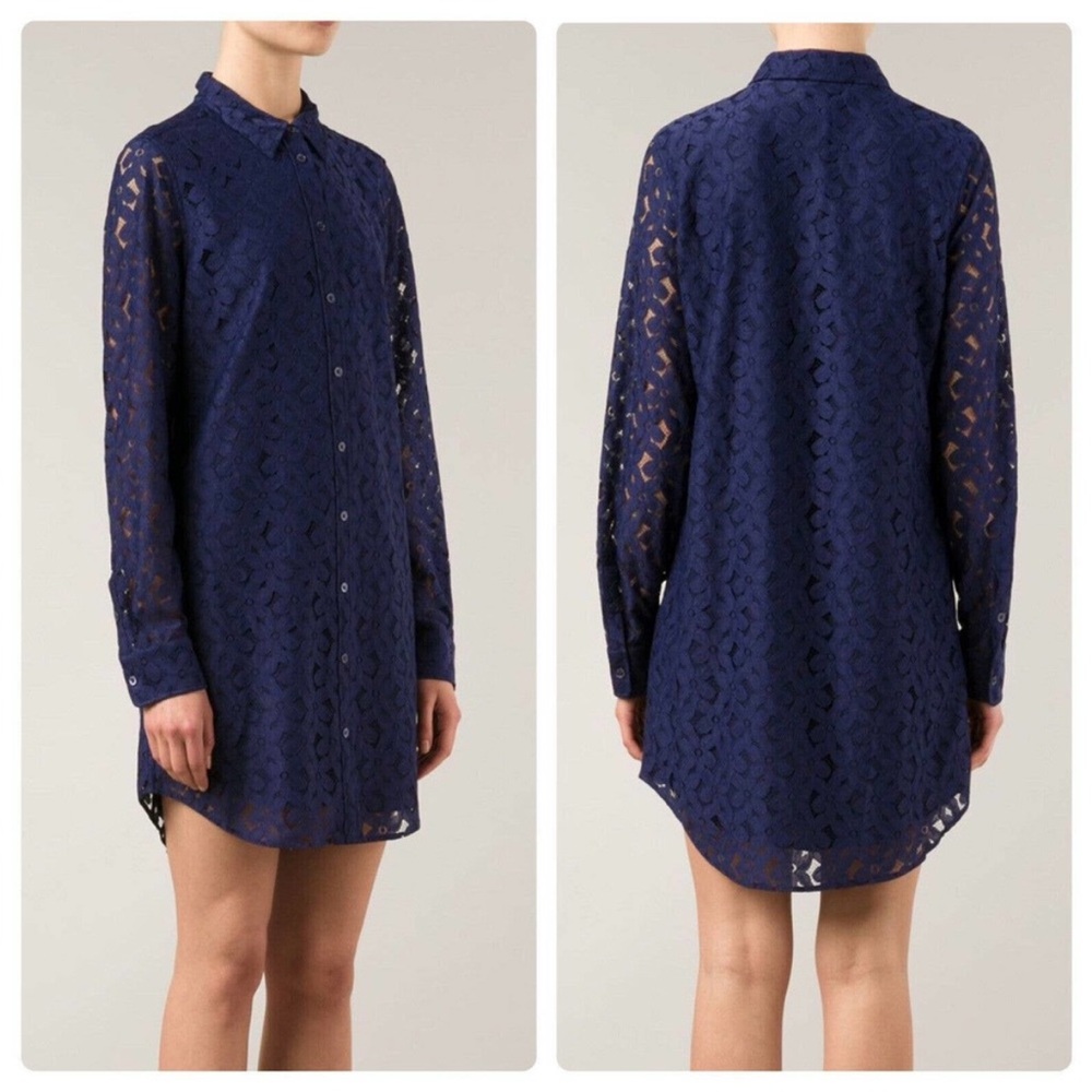 Equipment Brett Lace Shirtdress in Navy SZ S EUC - Picture 1 of 6